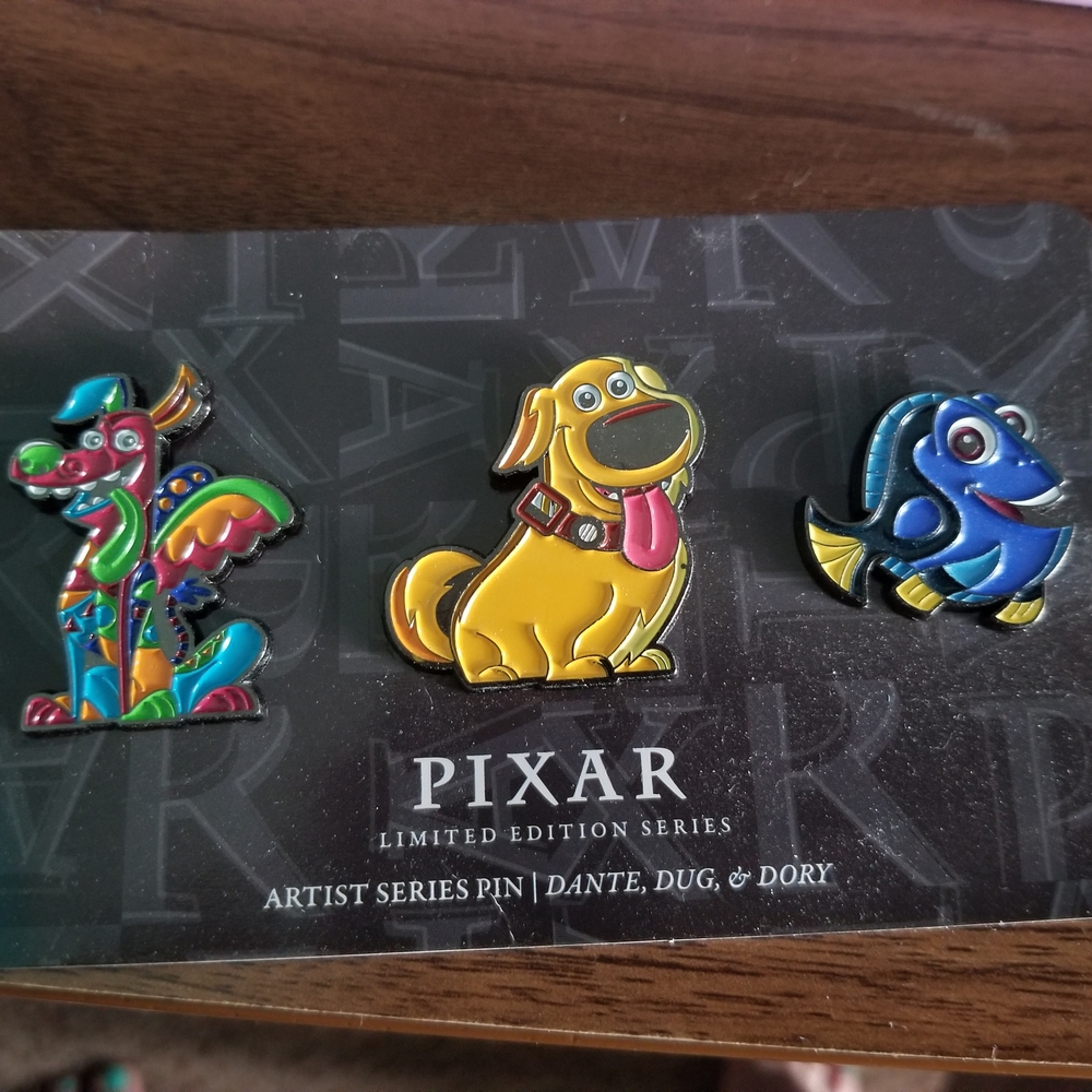 Pixar Artist Series Pin Set - Dante, Dug, Dory